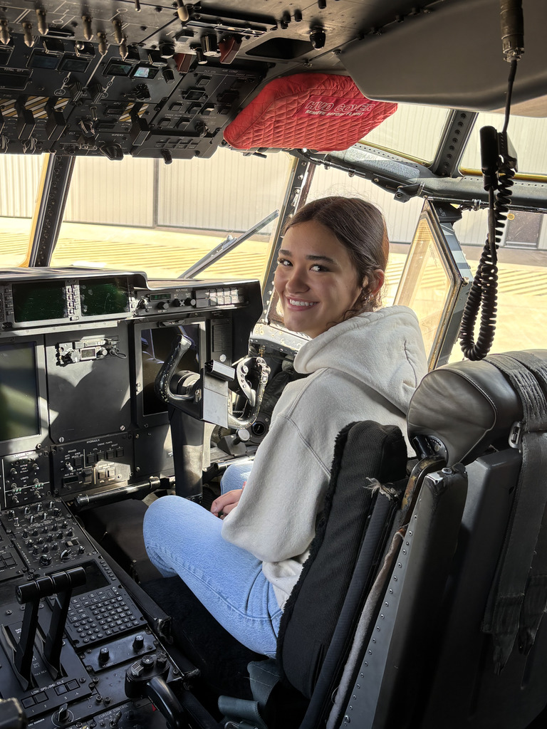 Student in cockpit