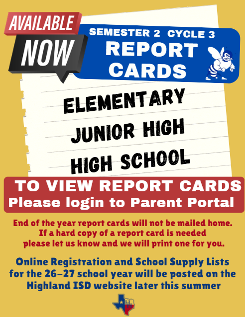 Semester 2 Cycle 3 Report Cards Available Now