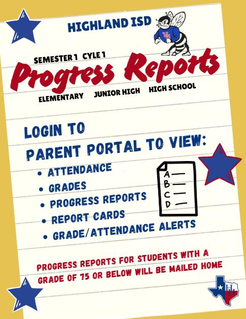 Progress Reports are Available on Parent Portal