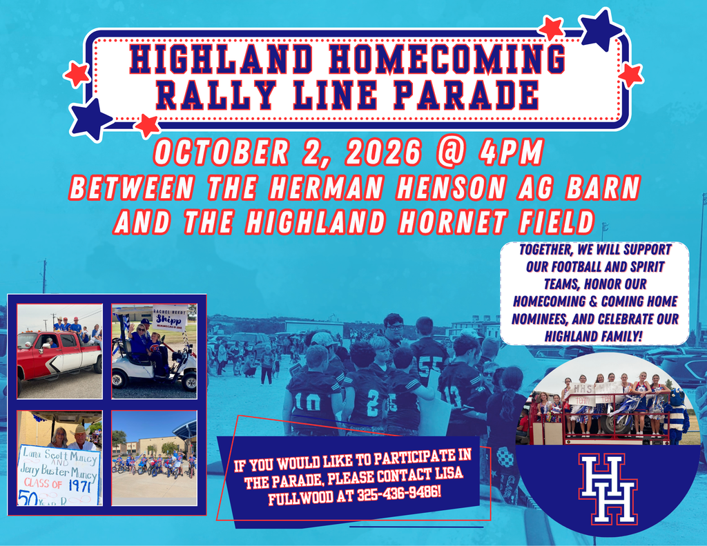 Highland Homecoming Parade - October 2 @ 4 PM