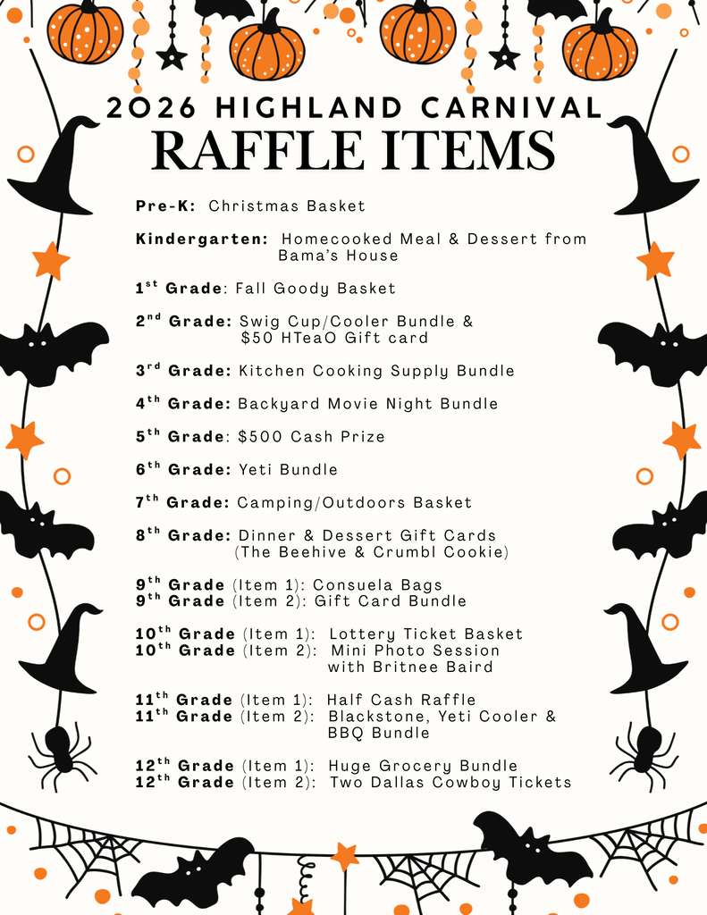2026 Raffle Items