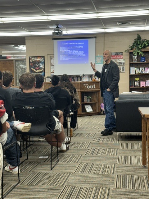 Candidates running to represent Arkansas’s First Congressional District were invited to Highland High School last week to participate in a town hall meeting with Mr. Jeremiah McDonald’s senior civics students. As part of their studies, students have been learning about the electoral process and the responsibilities that come with being an informed voter. Mr. McDonald wanted to take those lessons beyond the classroom by giving students an opportunity to experience firsthand what it means to learn about candidates and the issues they represent before heading to the polls. Two candidates accepted the invitation to participate: Dr. Terri Yarbrough Green and Dr. Steve Parsons. Each candidate was given an opportunity to speak to students about their platform, priorities, and reasons for seeking office. Following each presentation, students were able to ask questions and hear directly from the candidates. For many of these seniors, voting in an election will soon become a very real responsibility. Experiences like this allow students to see the democratic process in action while developing skills that extend well beyond the classroom—asking thoughtful questions, listening to different perspectives, researching candidates and issues, and making informed decisions for themselves. We appreciate both candidates for taking the time to visit HHS and speak with our students, and we are proud of Mr. McDonald and his students for turning their civics lessons into a meaningful, real-world learning experience!