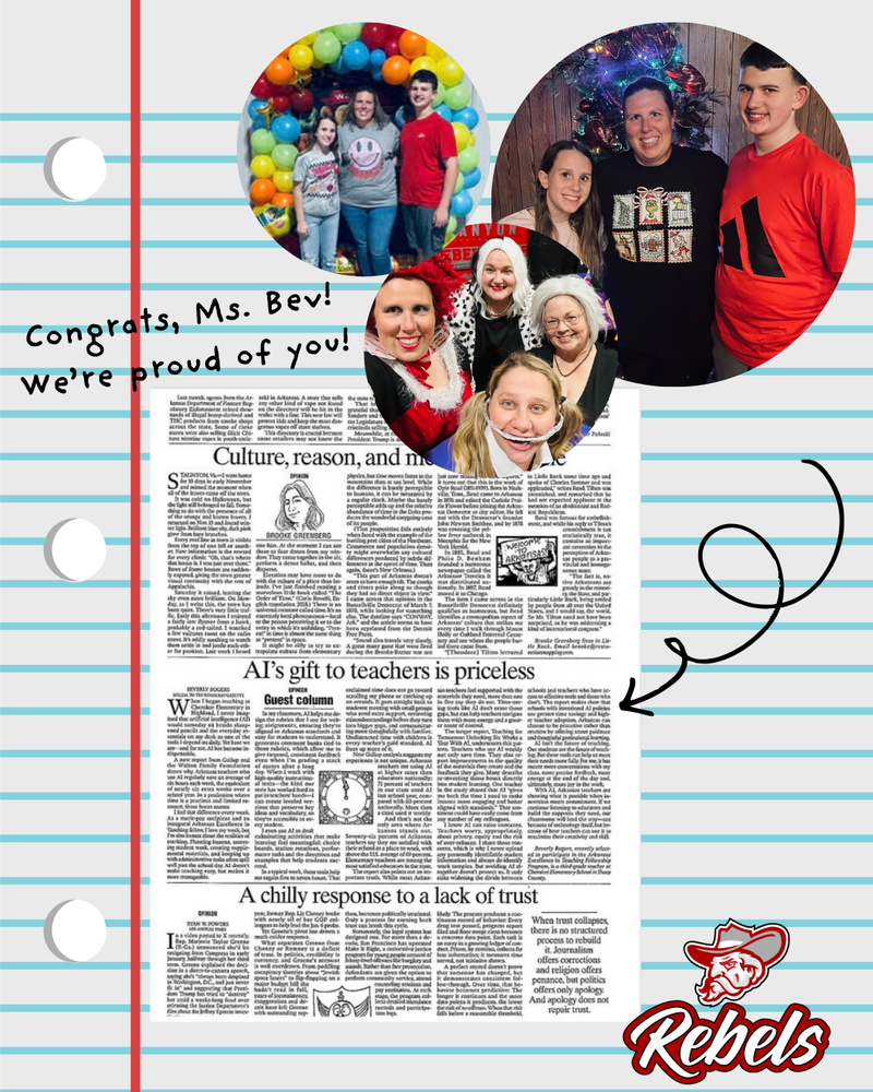 Mrs. Bev Rogers is a publish author with her article in the Arkansas Democrat Gazette