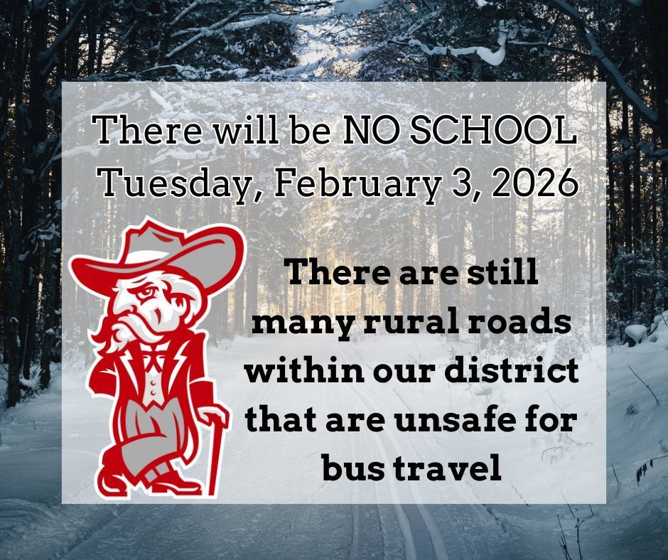 Although the sunshine and warmer temperatures today have helped melt much of the snow across the district, there are still several rural roads that remain unsafe for bus travel. Because student and staff safety is our top priority, the Highland School District will not be in session on Tuesday, February 3, 2026.