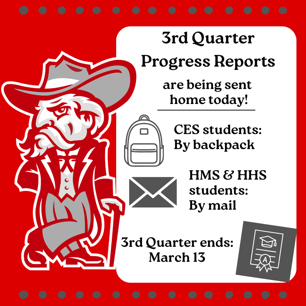 3rd Quarter progress reports are being sent home today!