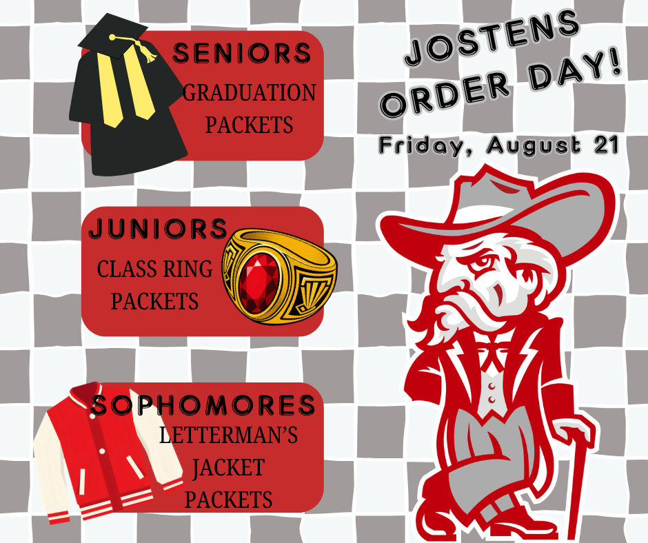 📣 Hey, HHS! Jostens will be on campus Friday morning to help our seniors, juniors, and sophomores with their orders. Order packets were sent home last week, so be sure to check with your student if you haven't seen yours yet. Click the links below for additional information and ordering instructions: 🎓 Seniors: https://www.jostens.co/Highland-Grad 💍 Juniors: https://www.jostens.co/Highland-Ring 🧥 Sophomores: https://www.jostens.co/Highland-Jacket