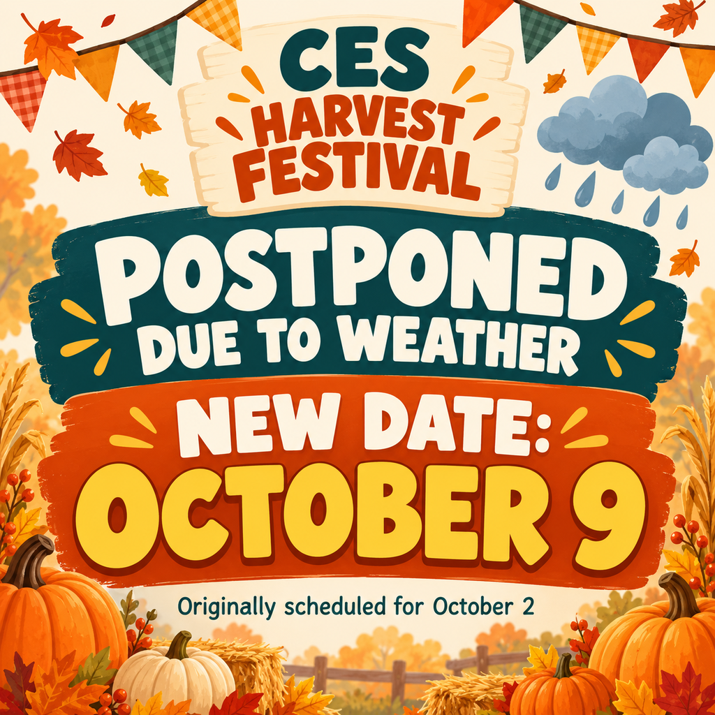 It looks like we'll have a rainy Friday, so we're postponing our Harvest Fest event to next Friday, October 9.