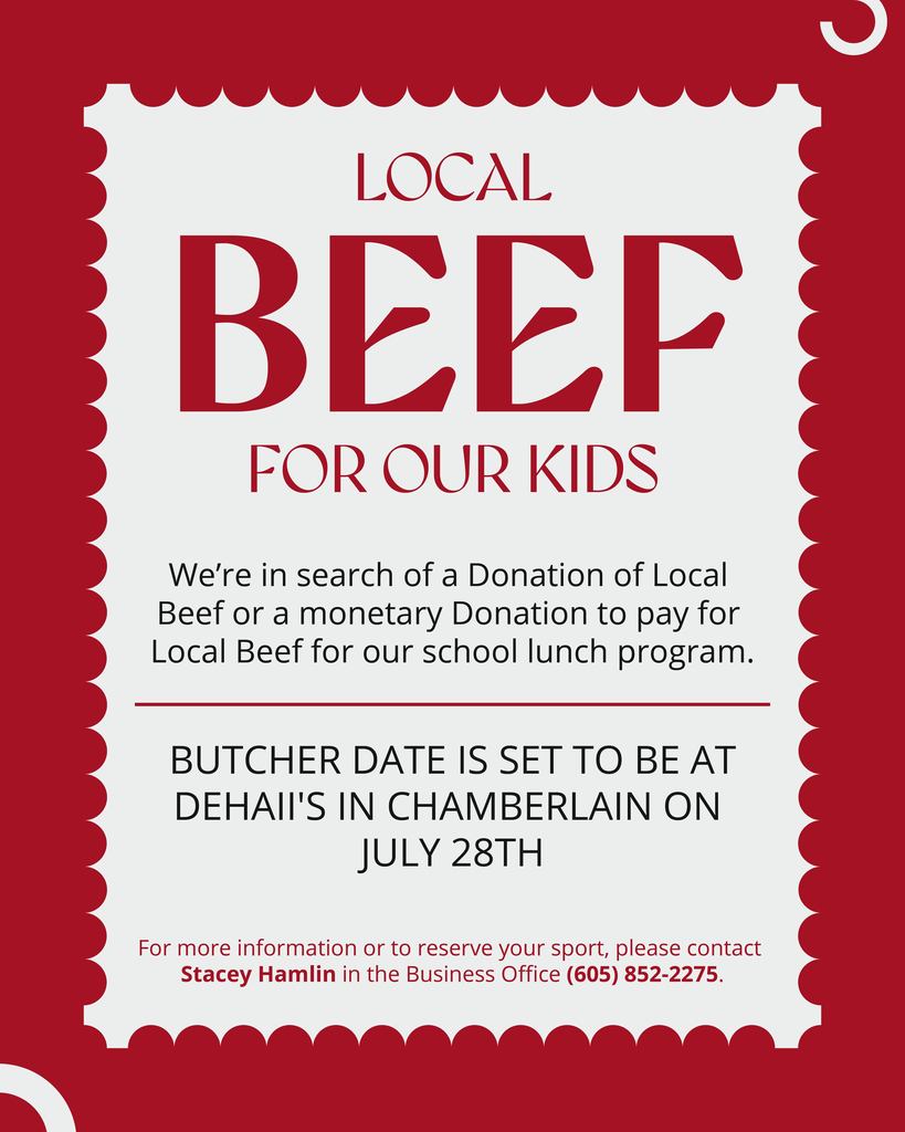 local beef donation school lunch program