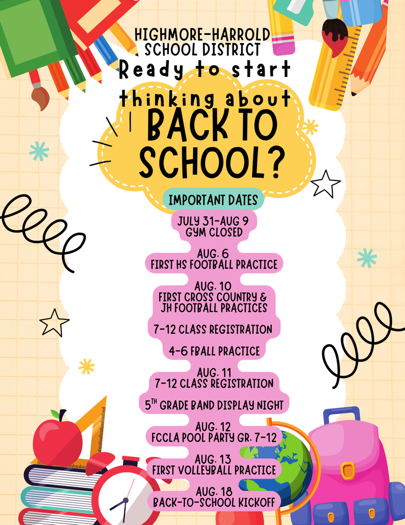 Back to School Important Dates