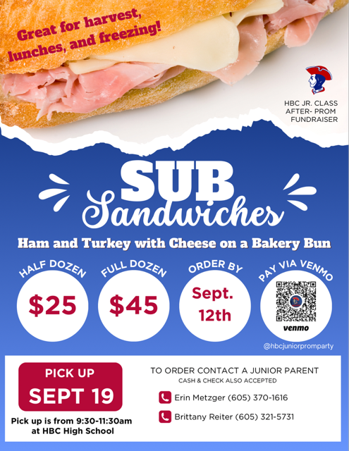 Subu Sandwich Fundraiser Flyer