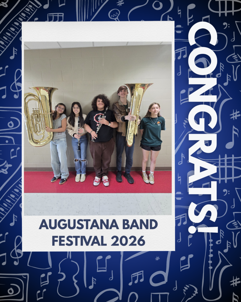 Five band students who made it to the Augustana Honor Band