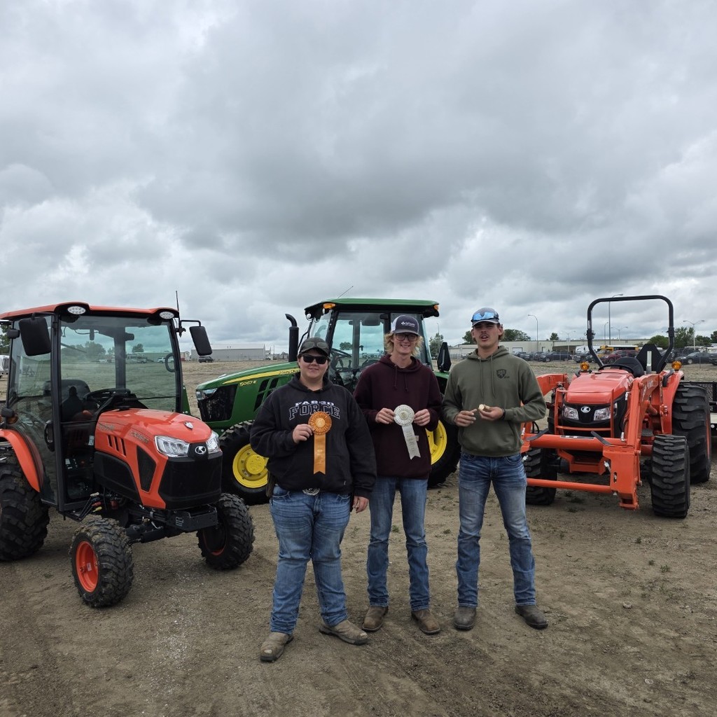 Joel Thompson Taylor Manthey and Alexander Dufner at State Tractor Driving CDE 2025.