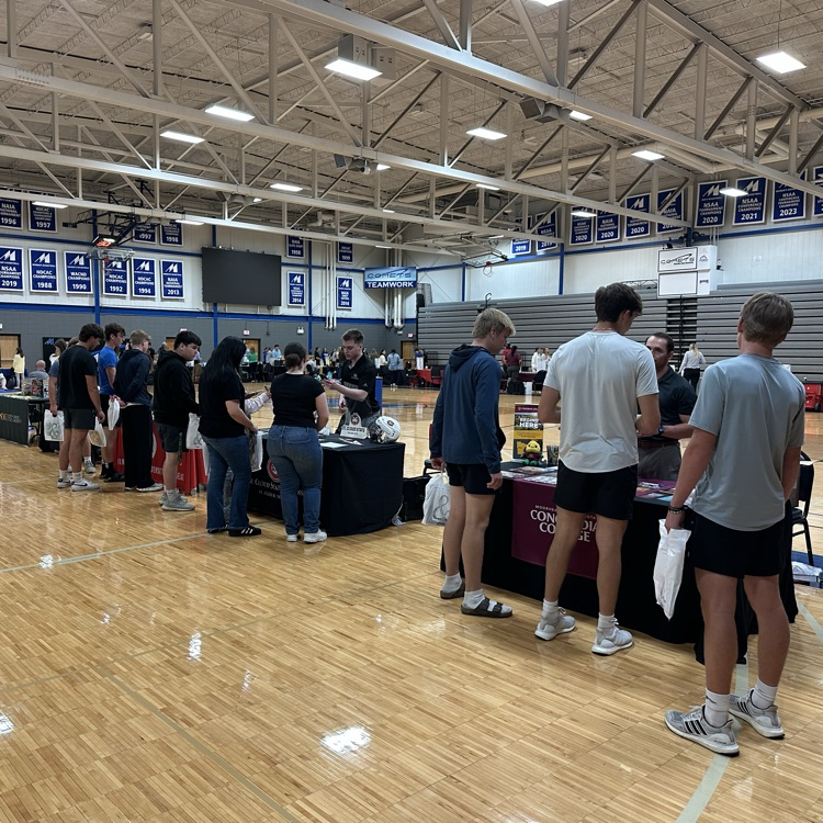 Juniors at Mayville State University college fair.