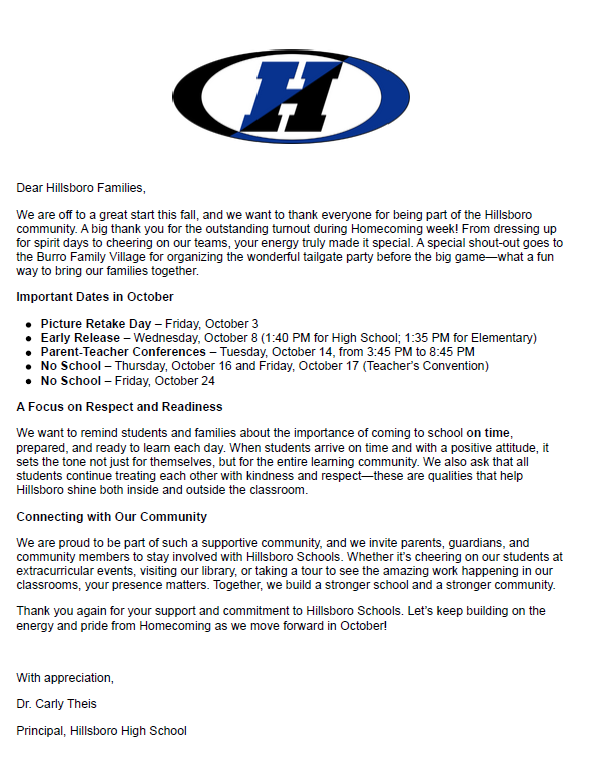 October News Letter