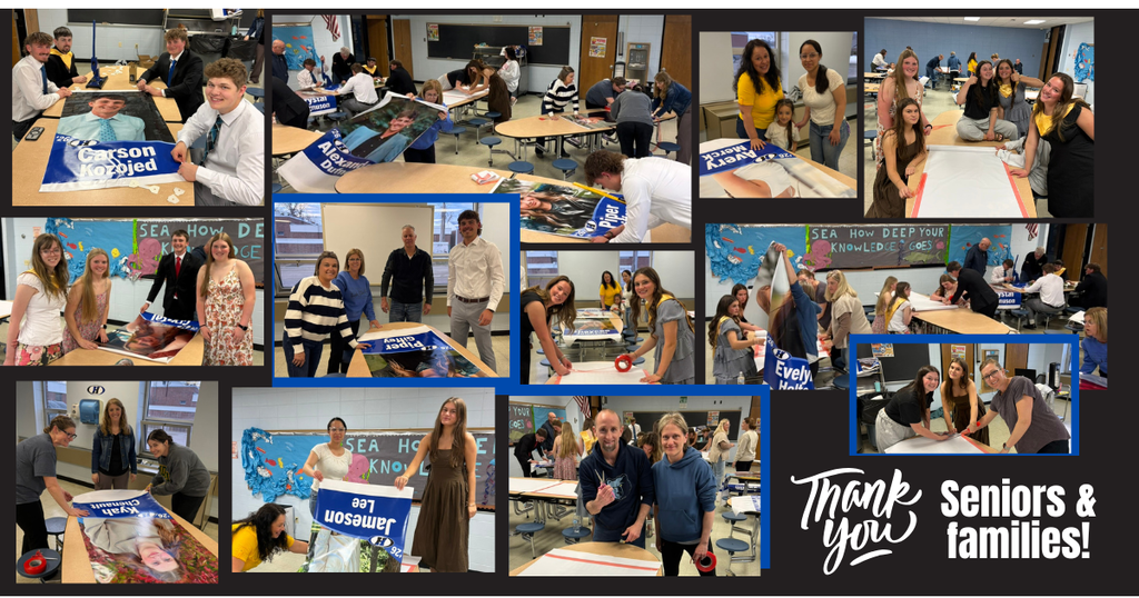 Seniors and Parents Assembling the Banners