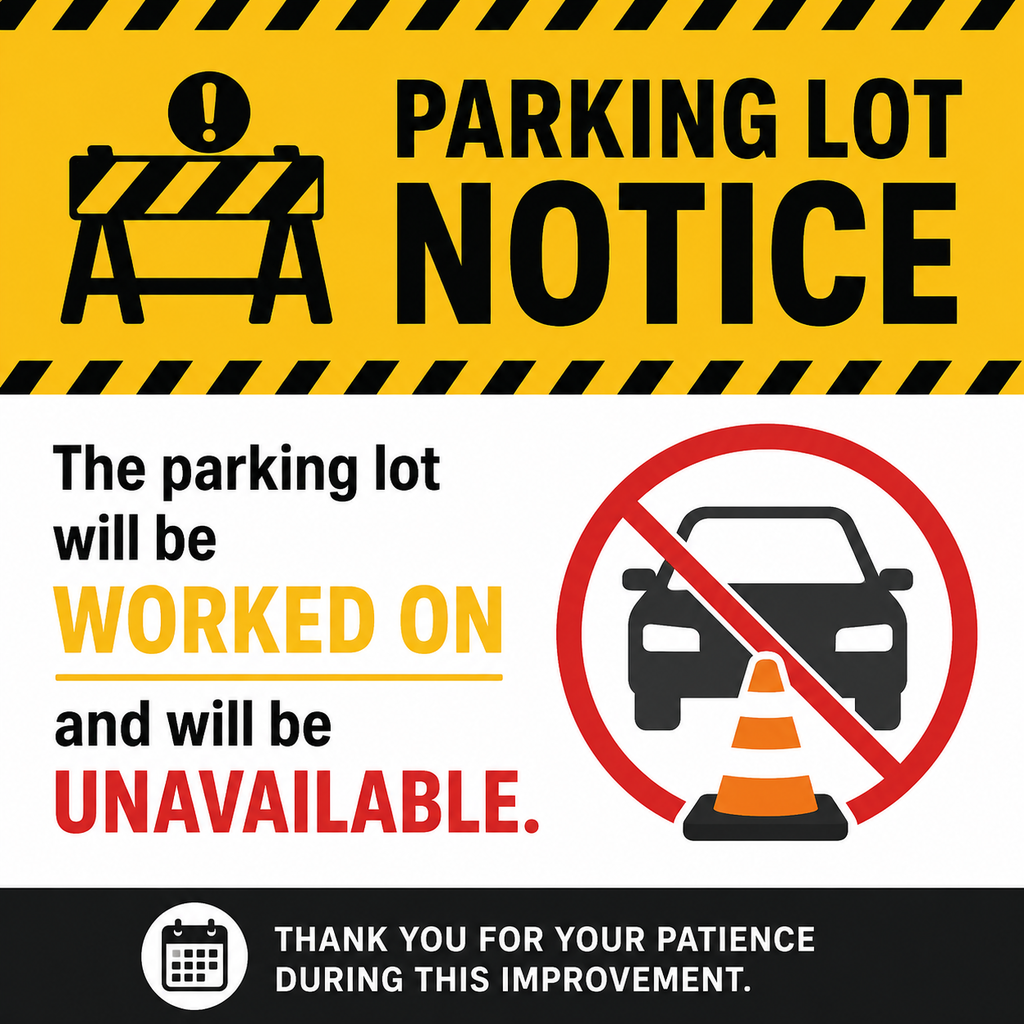 HEC/Fitness Center Parking Lot will be worked on August 4-11.