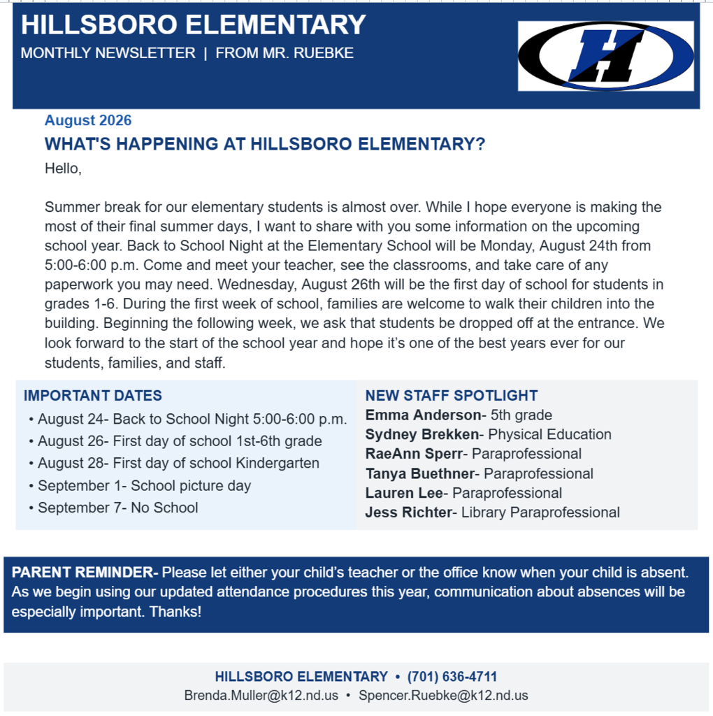 August Newsletter