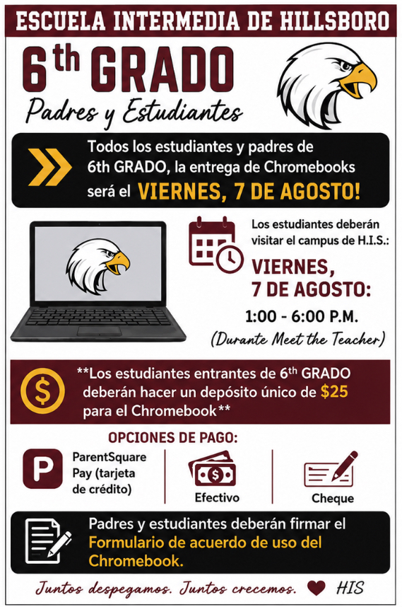 6th Grade  Chromebook Check Out