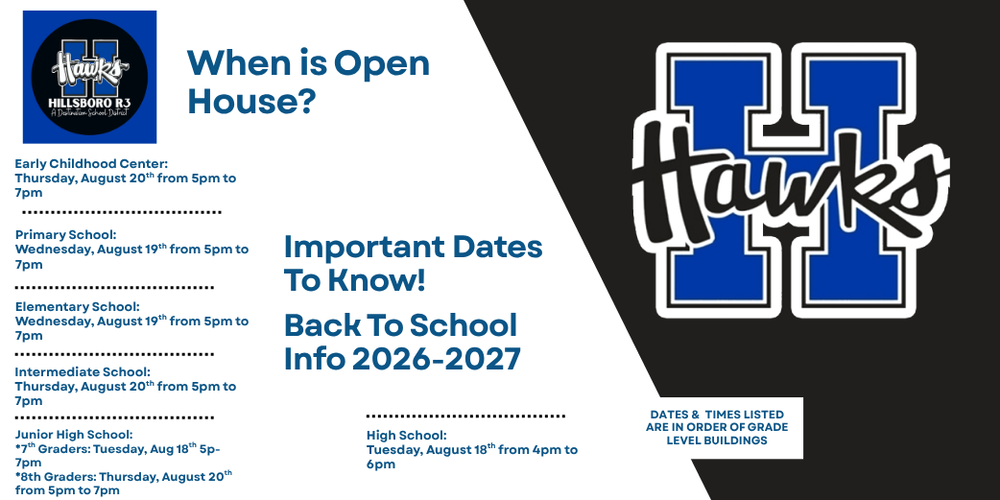 When is Open House and Important Dates to Know. Back to School Information 2026-2027
