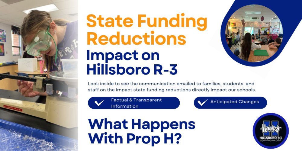 State Funding Reductions & The Impact on Hillsboro R-3. Look inside to the see the communication emailed to families, students and staff on the impact of state funding reductions directly impact our schools.