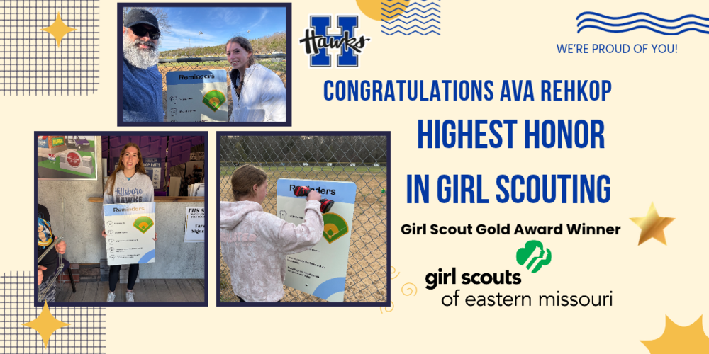 Congratulations Ava Rehkop: Highest Honor in Girl Scouting: The Girl Scout Gold Award Winner