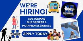 District is hiring custodians, bus drivers and paraprofessionals. Apply today.