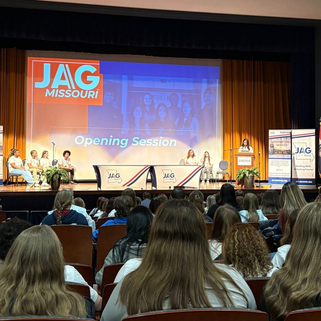 Image of Opening Session during JAG Missouri Career Development Conference in Jefferson City. Image Courtesy JAG-Missouri Facebook page. 