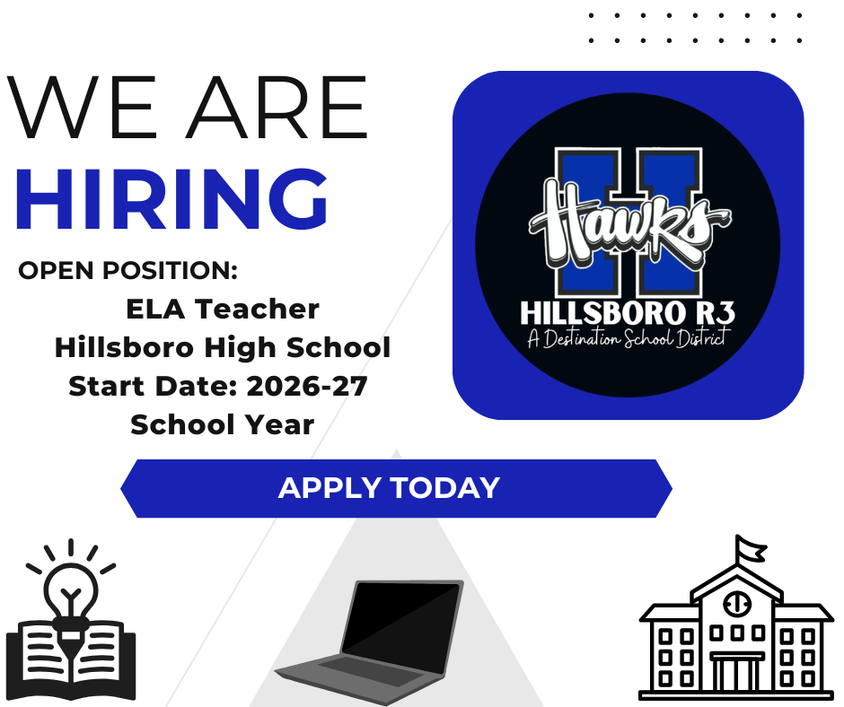 We are hiring for an ELA Teacher at Hillsboro High School. Start date is the 2026-27 school year. Apply today.