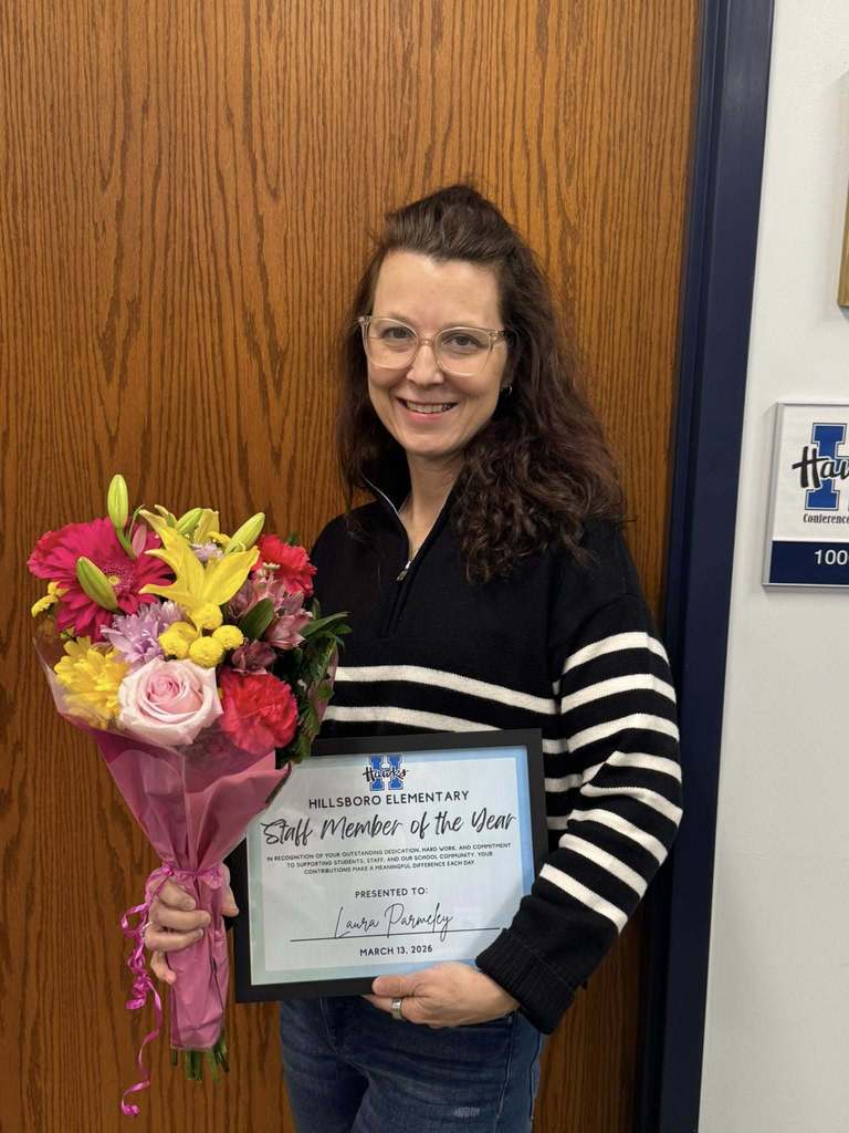 Image is of Mrs. Laura Parmeley, the Elementary School Building Secretary