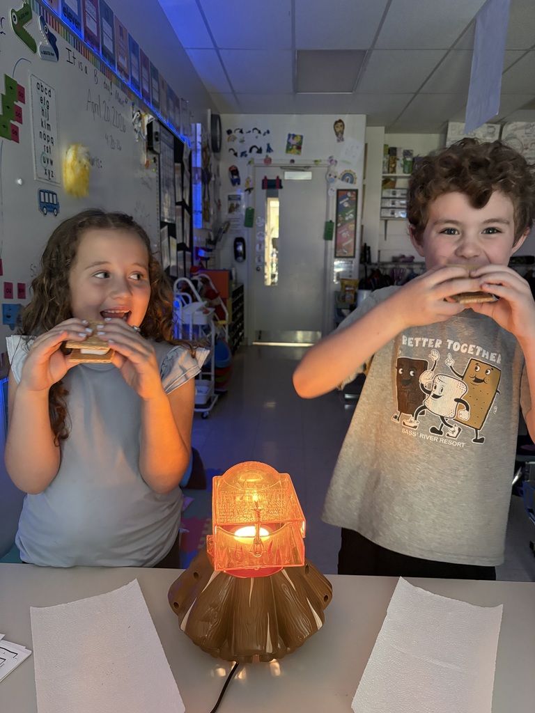 two students making s'mores