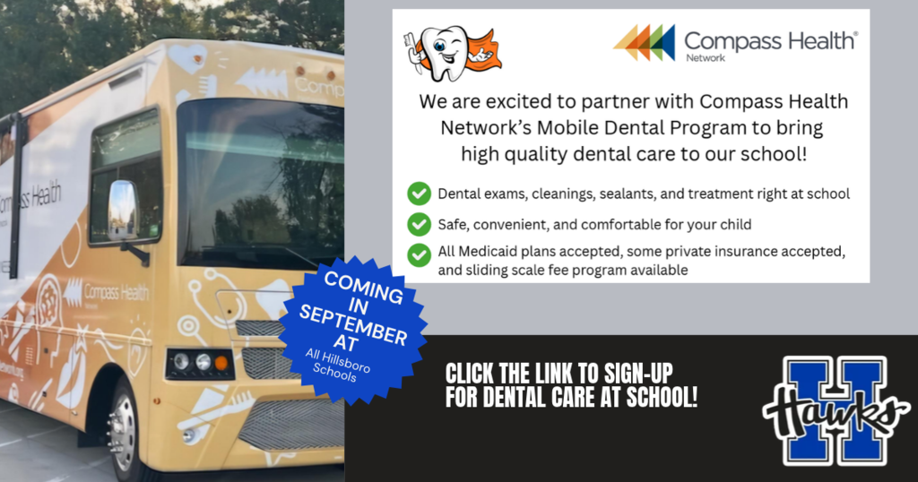 Coming in September, Compass Health's Mobile Dental Program is bringing high quality dental care to our school!