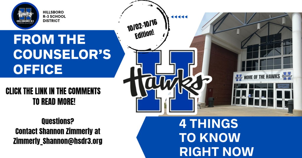From The Counselor's Office 10/2-10-16 Edition
