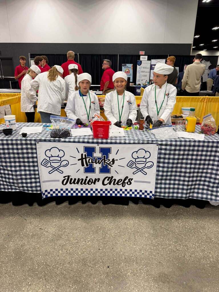 students work on ingredients during jr chefs competition