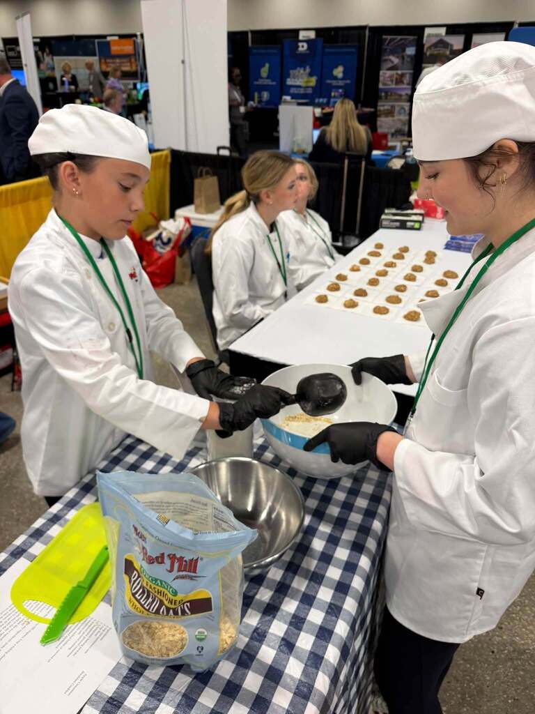 students work on ingredients during jr chefs competition
