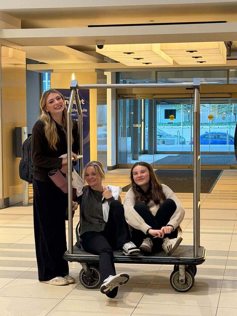students leaving the hotel after the jr chefs competition