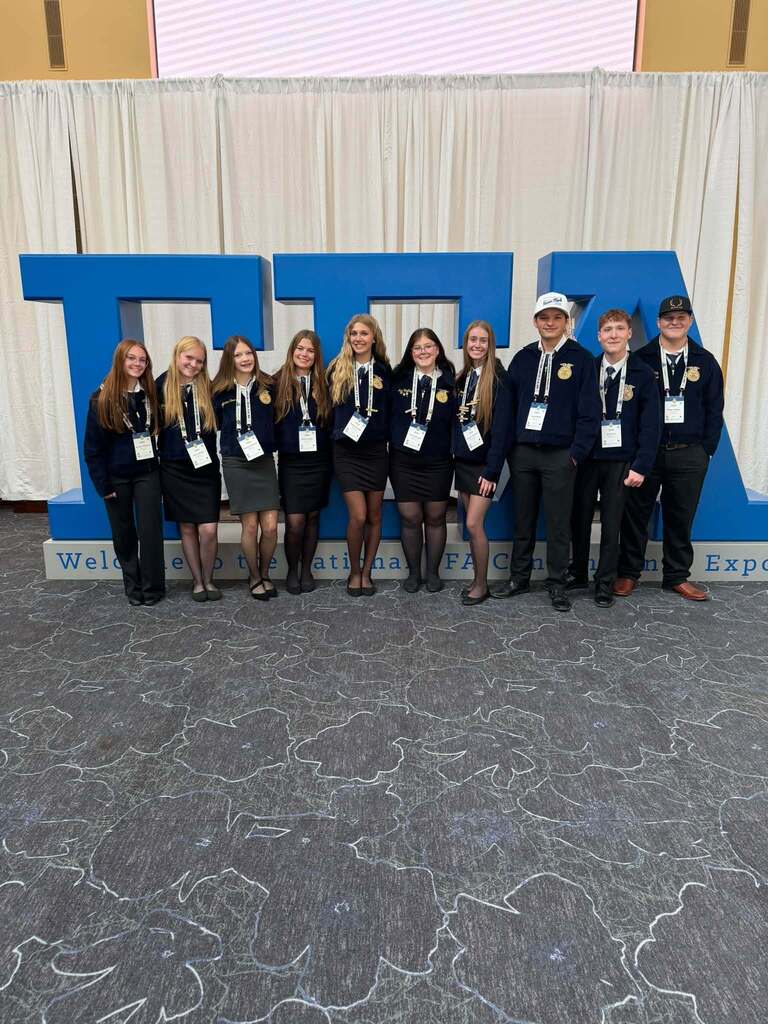 Hillsboro High School students smiling at the FFA Convention