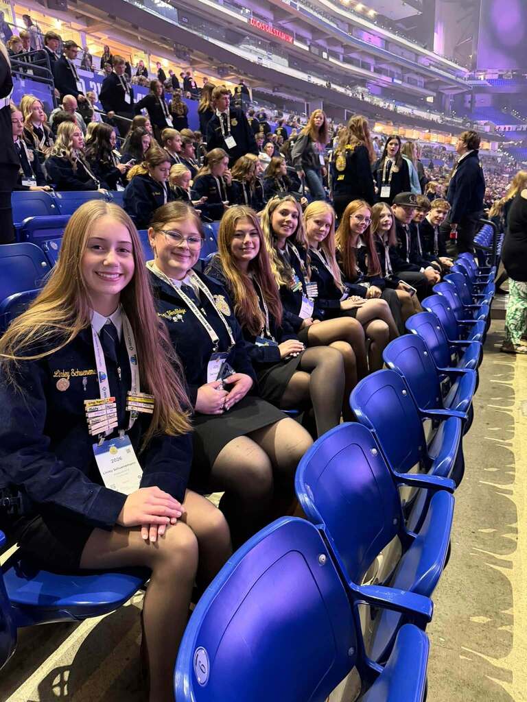 Hillsboro High School students smiling at the FFA Convention