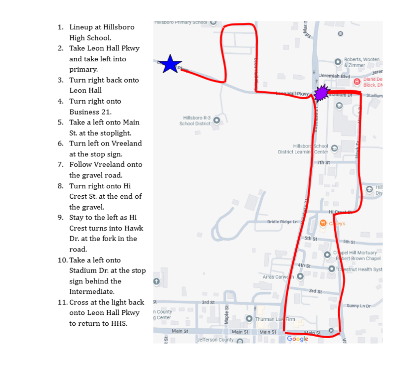 Image shows Parade 2026 Route