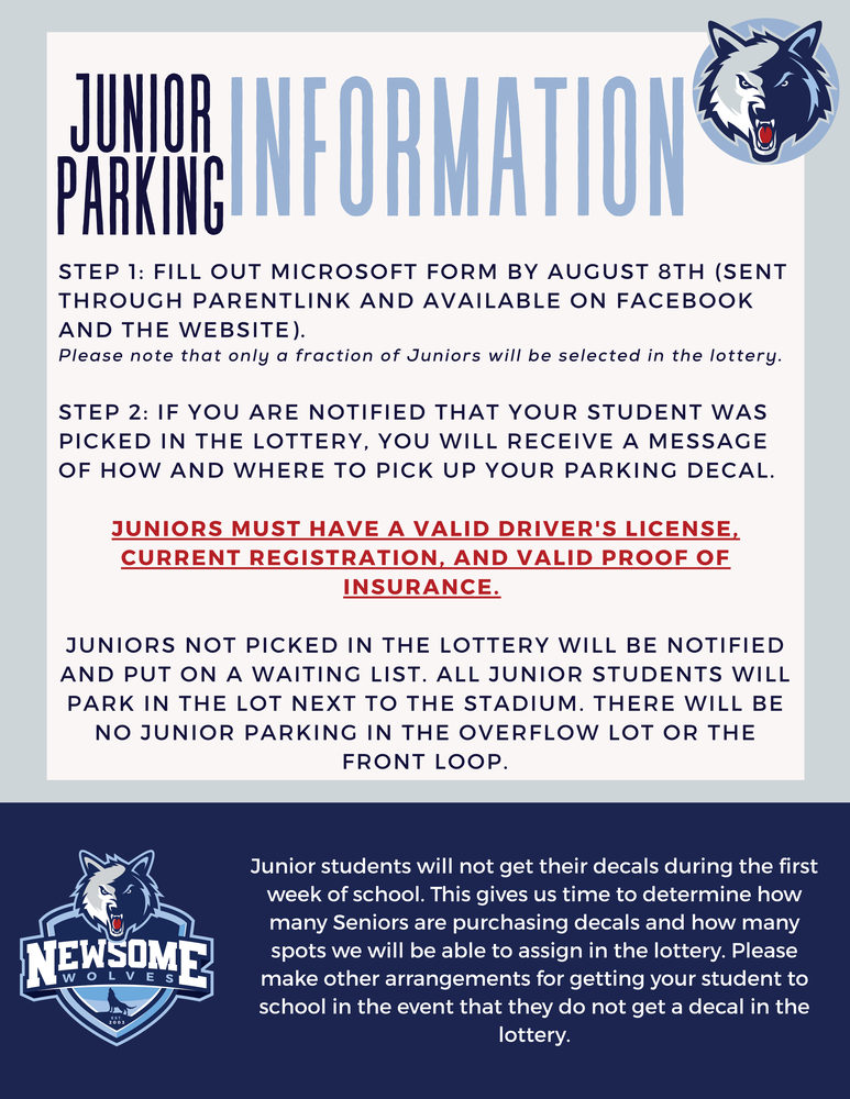 25-26 Junior Parking Information