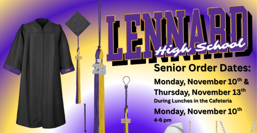 Lennard Ordering Dates - See message for more details!