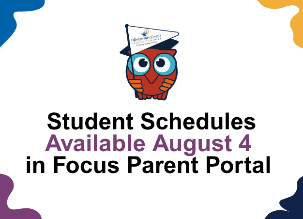 Student Schedules Available August 4 in Focus Parent Portal