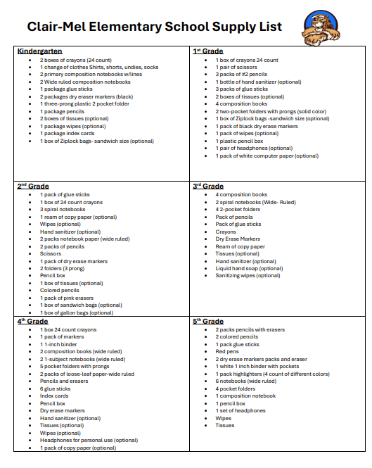 Supply List