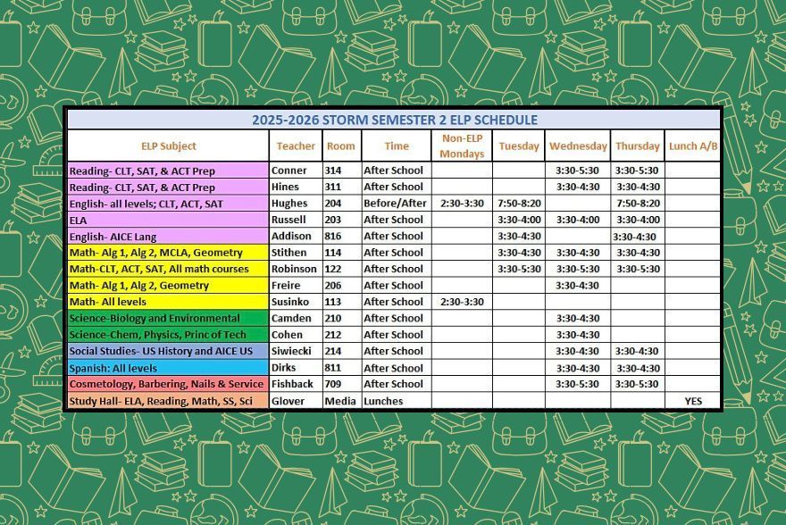 ELP Tutoring Schedule