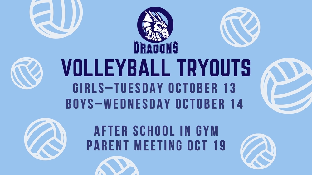 Volleyball Tryouts Oct 13-14