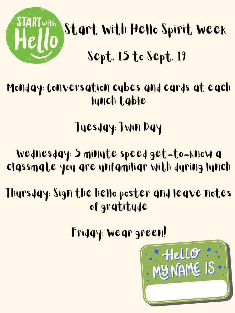 Start with Hello Spirit Week