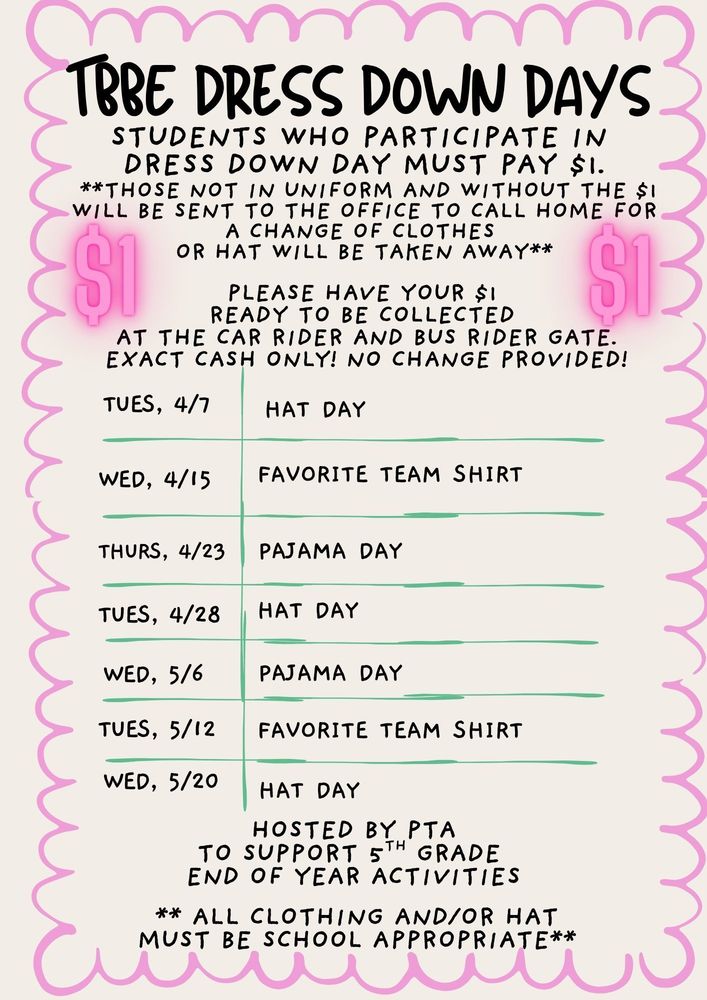 TBBE Dress Down Days