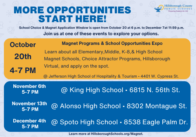 light blue background with sports and education-themed icons ; goldenrod oval rectangle and dark blue oval rectangle; HCPS logo