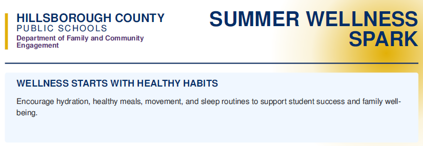Summer Wellness Spark Information