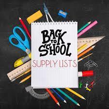 Back To School Supply LIst