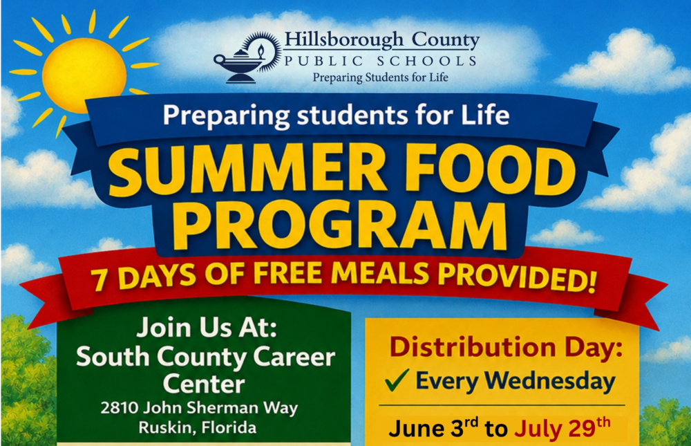 Summer Food Program 7 days of free meals provided